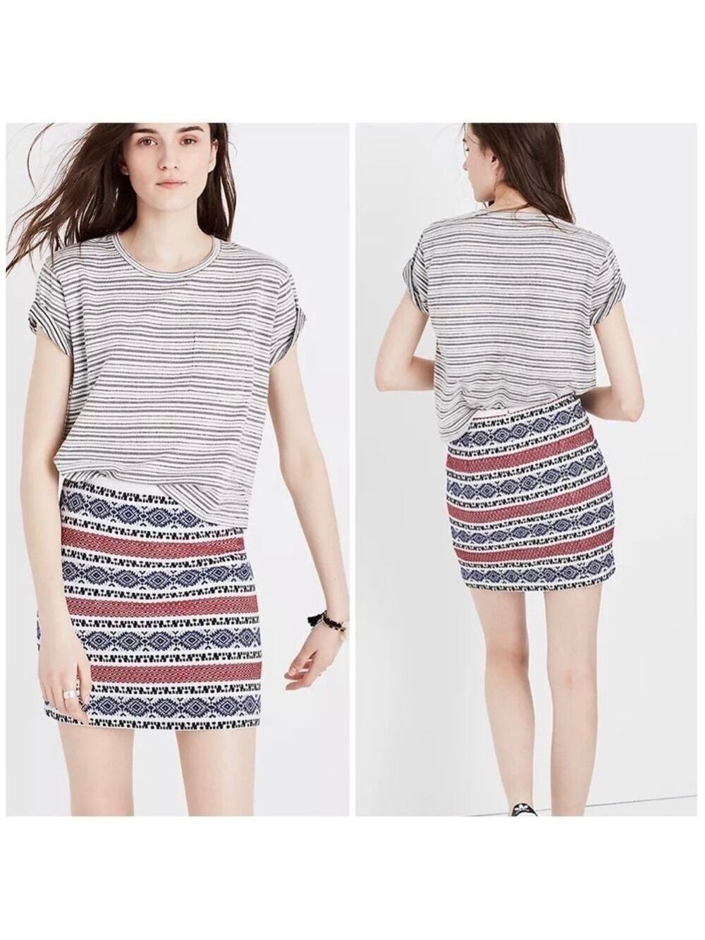 MADEWELL Jacquard Printed Gamine Mini Skirt
